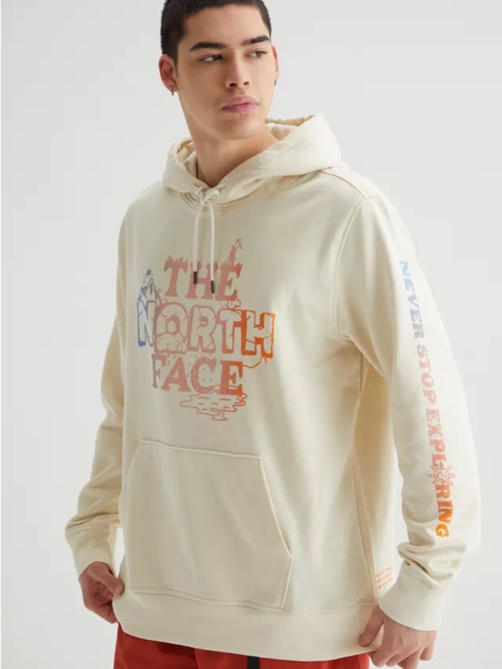 The North Face Hoodie Mens XL Off White Himalayan Foothills Eco Logo Pullover